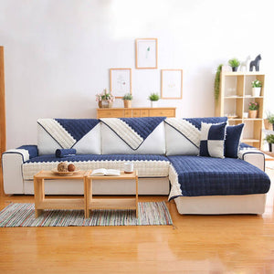 Super Soft Plush Couch Cover, Anti - Slip Sectional Couch Cover, L Shape Sofa Cover - KnitFirst