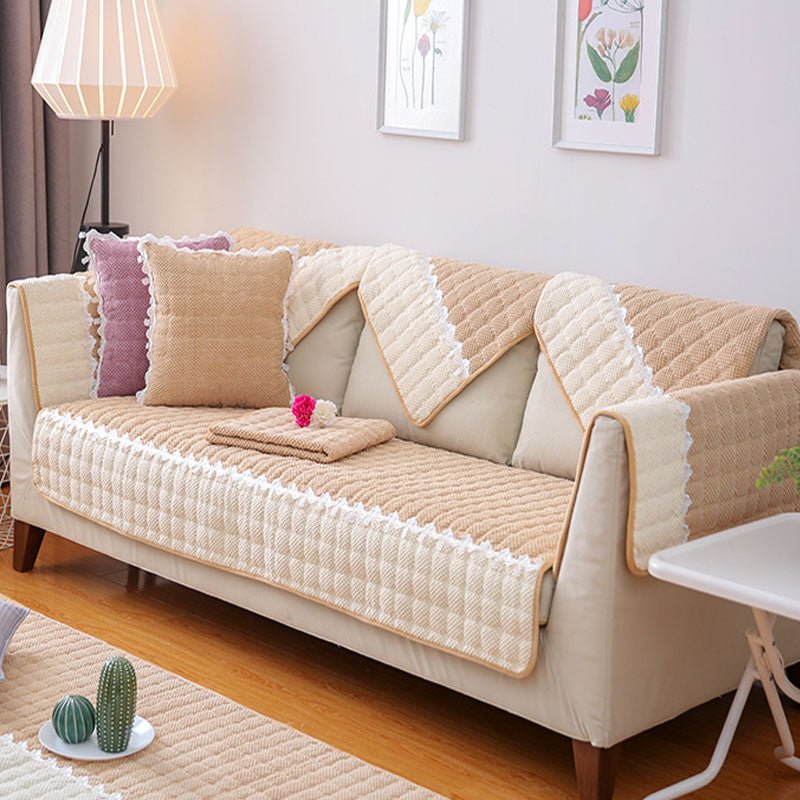 Super Soft Plush Couch Cover, Anti - Slip Sectional Couch Cover, L Shape Sofa Cover - KnitFirst