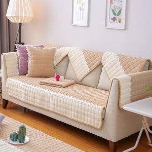 Super Soft Plush Couch Cover, Anti - Slip Sectional Couch Cover, L Shape Sofa Cover - KnitFirst