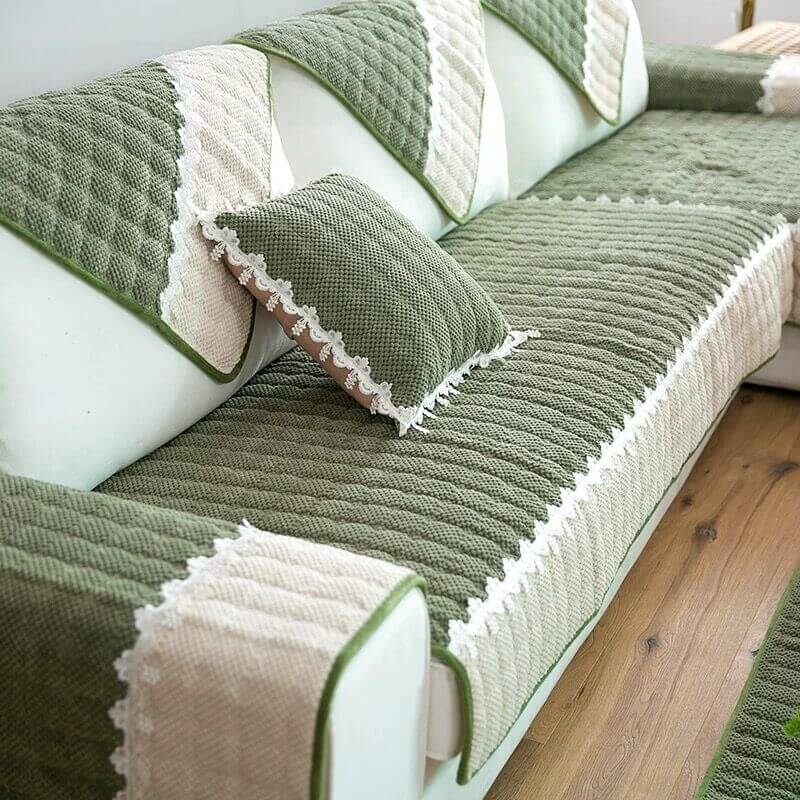 Super Soft Plush Couch Cover, Anti - Slip Sectional Couch Cover, L Shape Sofa Cover - KnitFirst