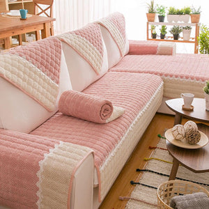 Super Soft Plush Couch Cover, Anti - Slip Sectional Couch Cover, L Shape Sofa Cover - KnitFirst