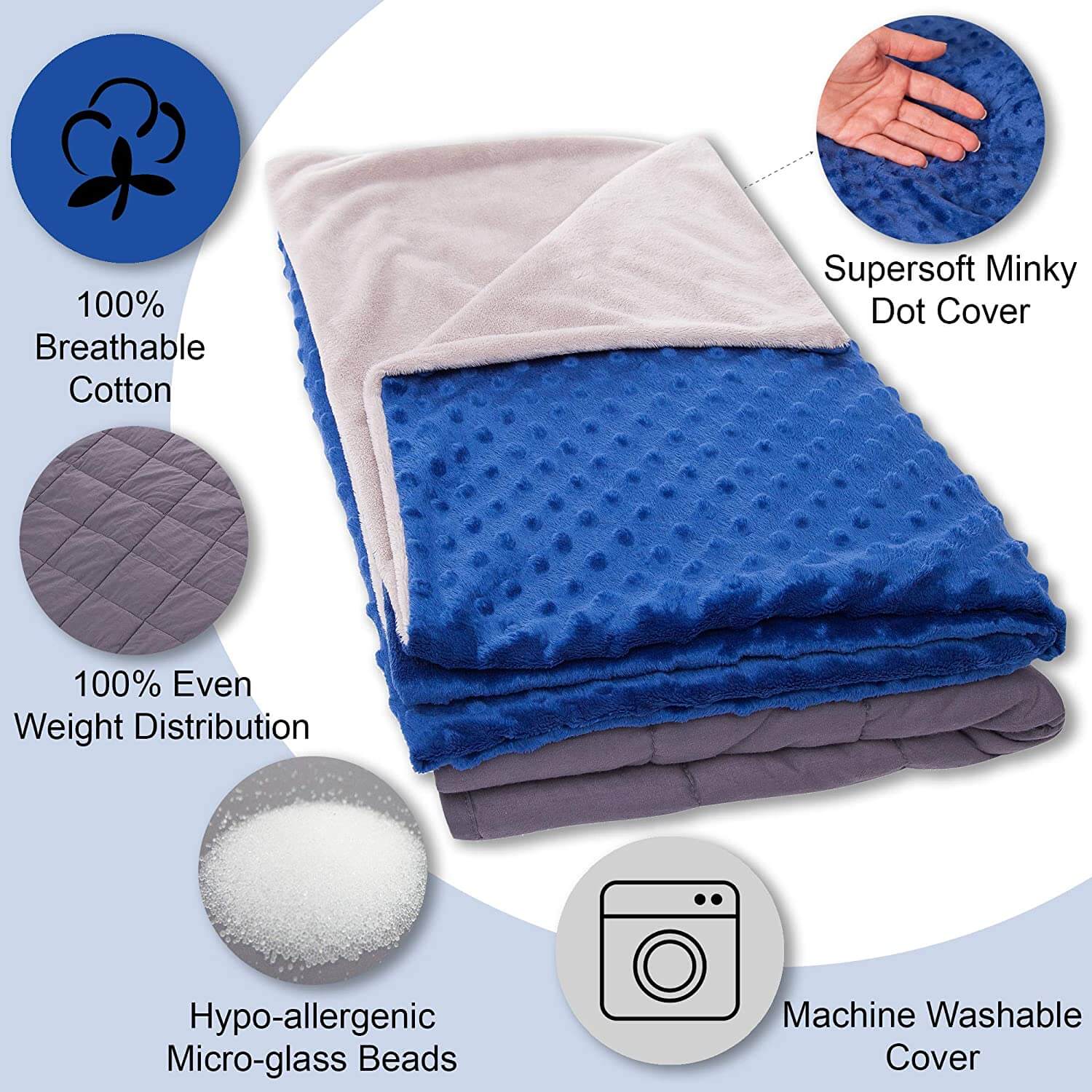 Weighted Blanket I Removable Duvet Cover I Weighted with Premium Glass Beads - KnitFirst
